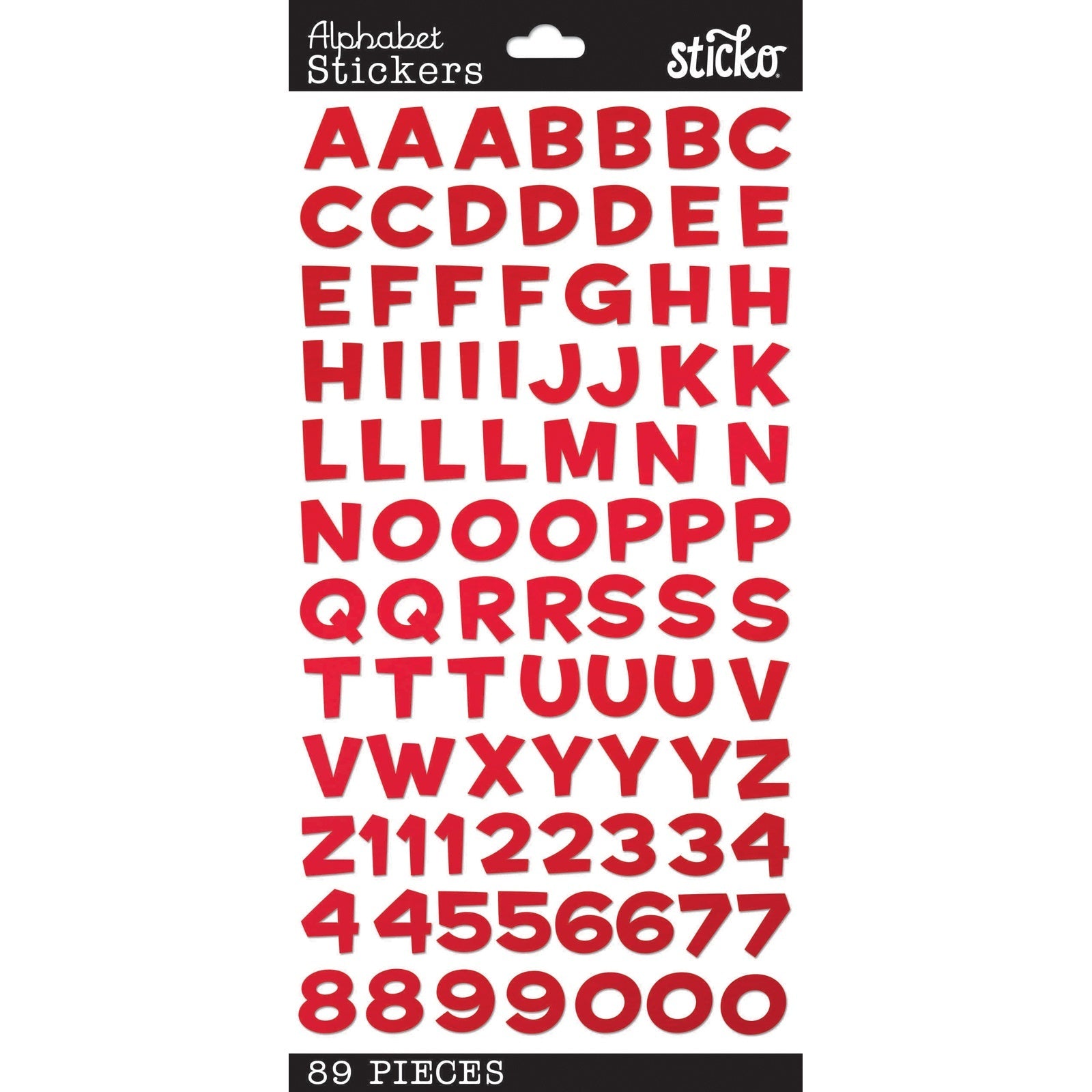 Sticko Alphabet Stickers | Funhouse | Red Metallic | 89 pieces