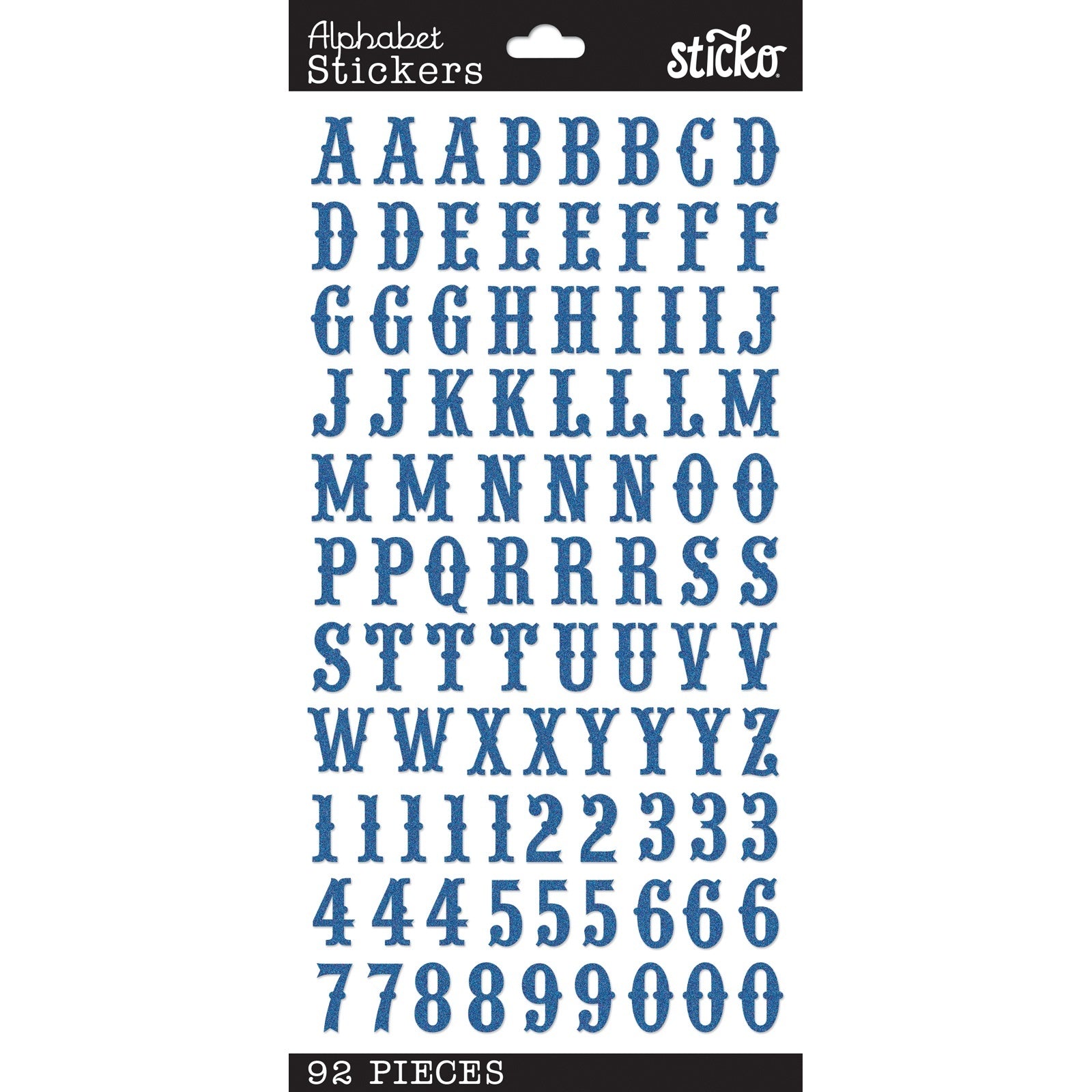 Sticko Alphabet Stickers | Carnival Blue | 92 pieces