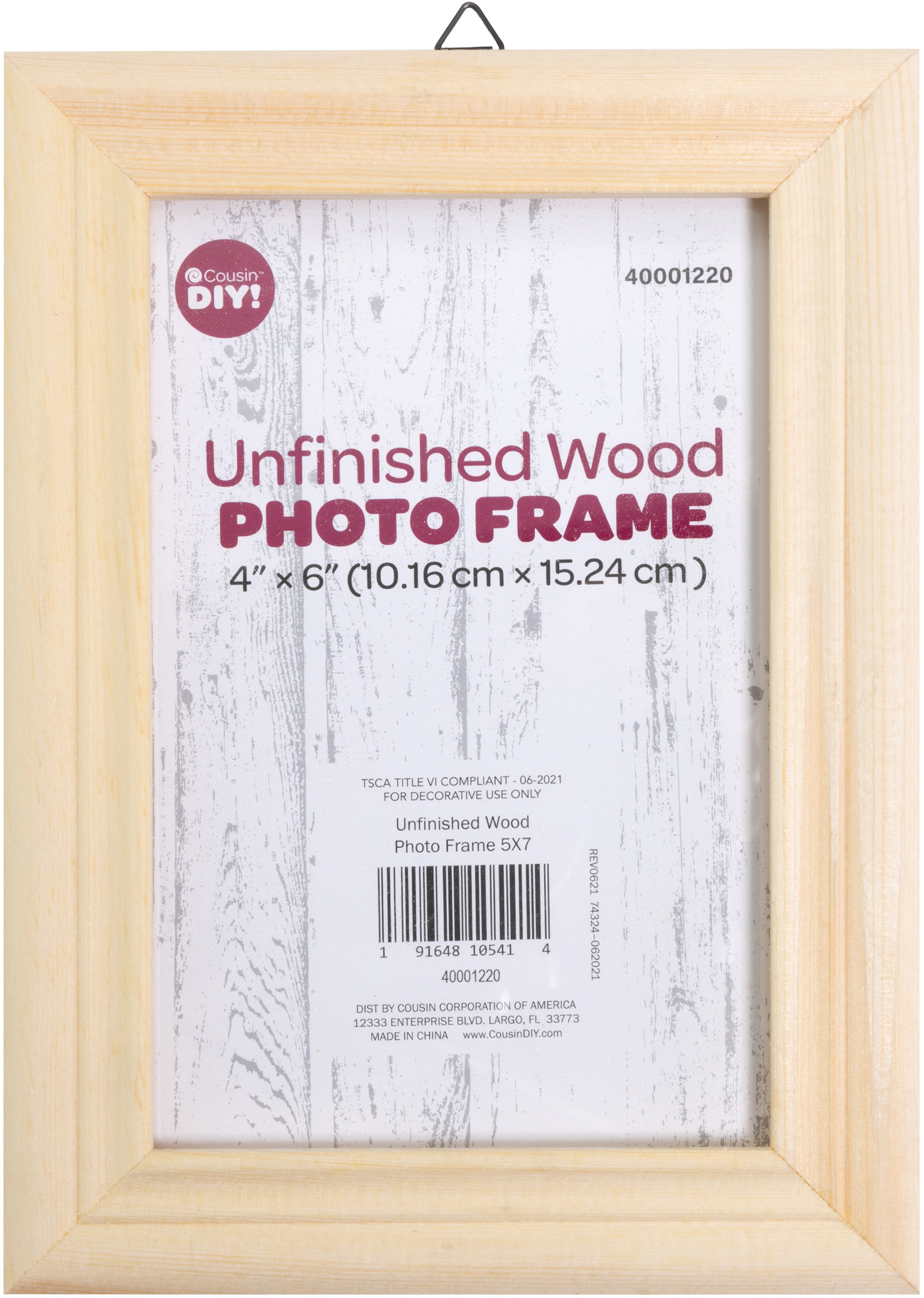 CousinDIY Unfinished Wood Photo Frame 4x6