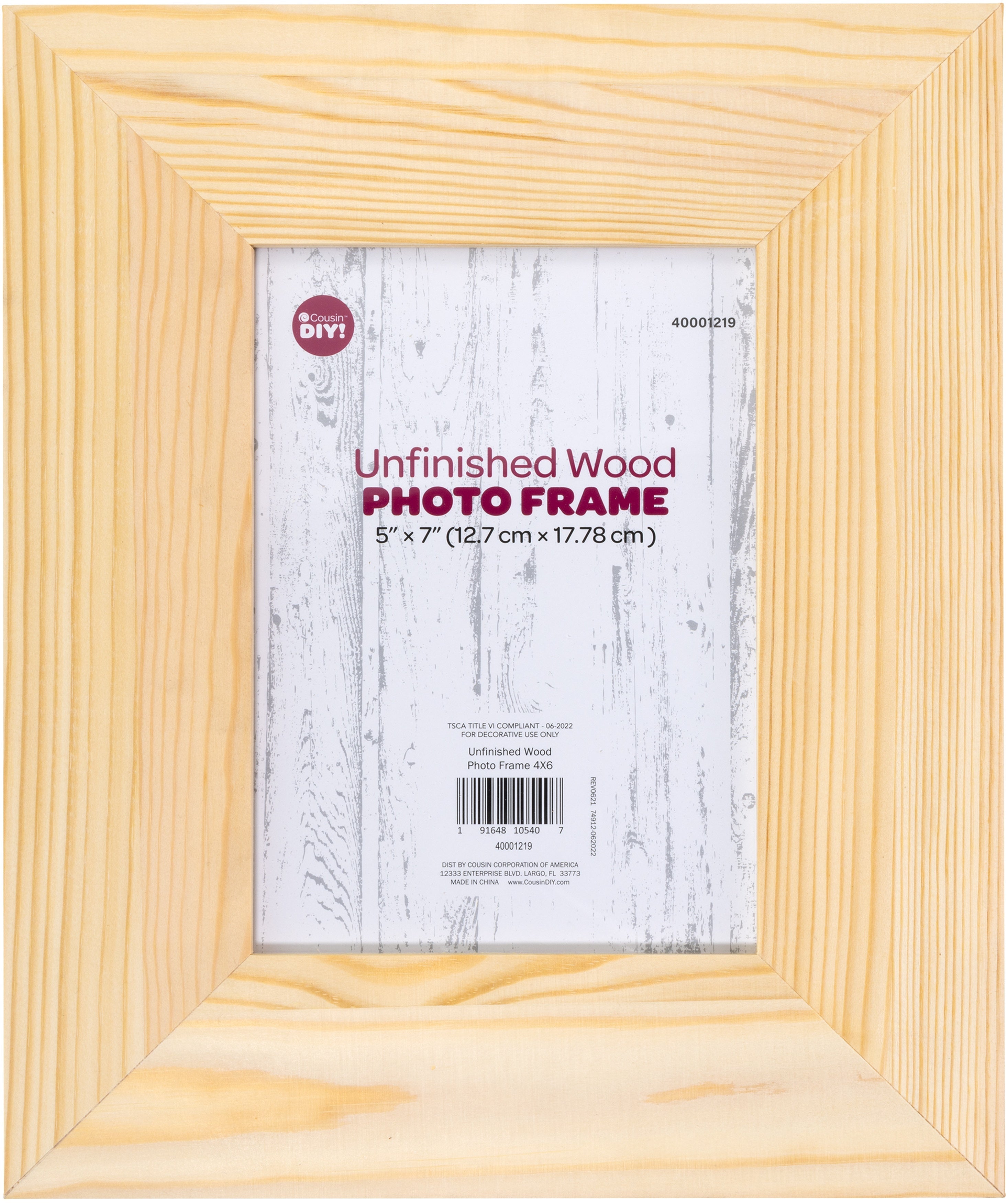 CousinDIY Unfinished Wood Photo Frame 5x7