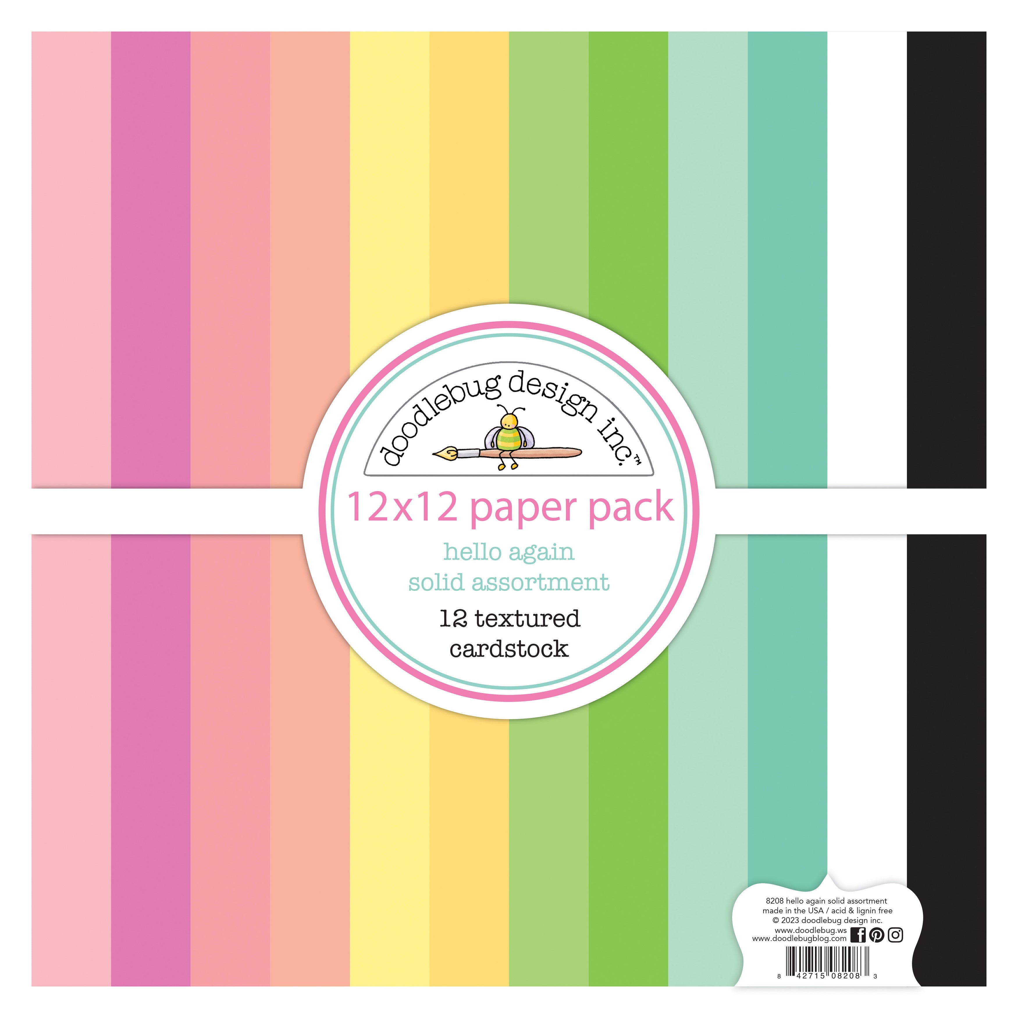 Hello Agai | Doodlebug Textured Double-Sided Cardstock | 12"X12"