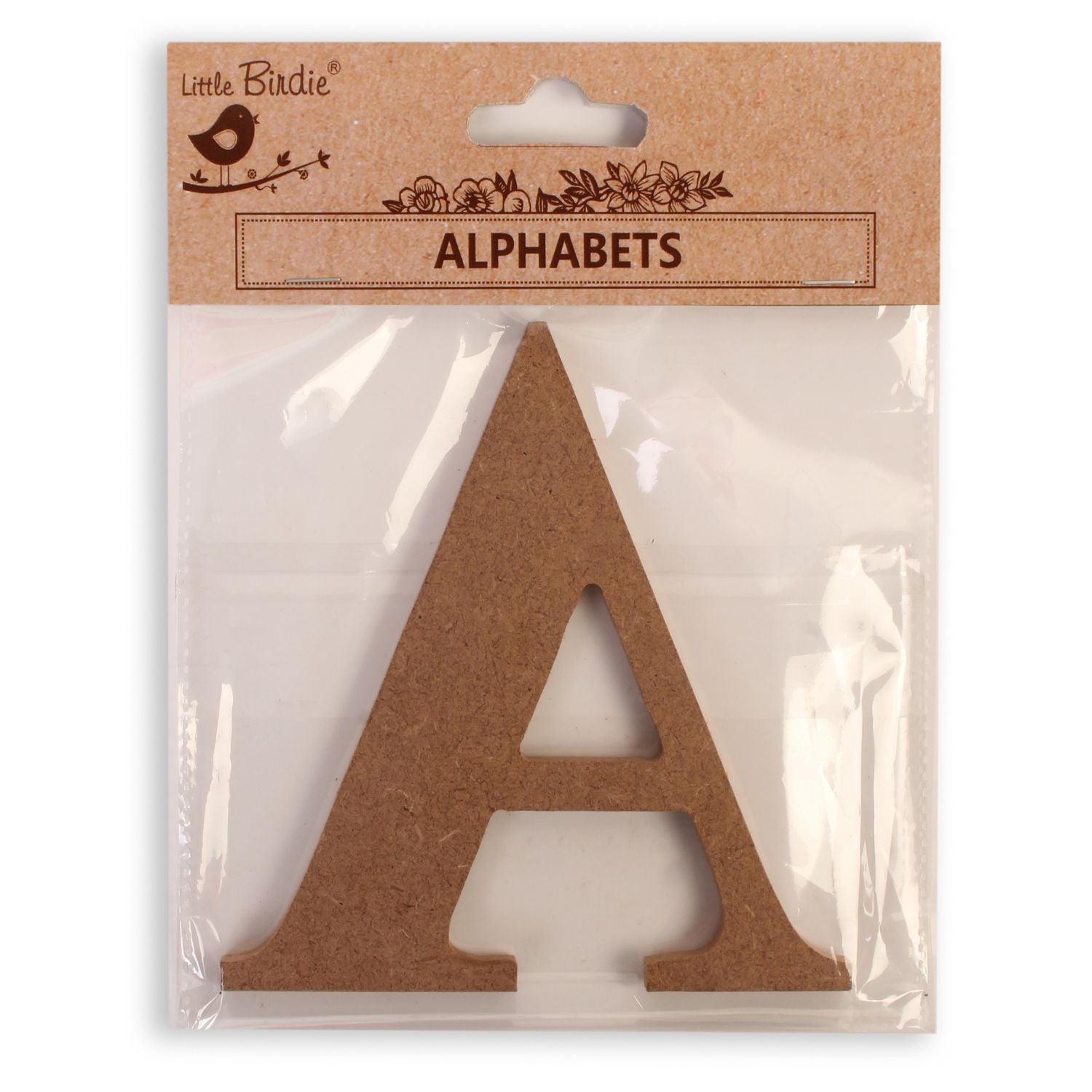 A  Little Birdie MDF Alphabets Upper Case | 4" | 1 Pkg