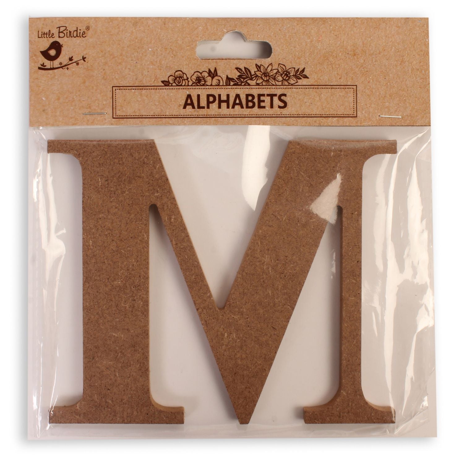 M Little Birdie MDF Alphabets Upper Case | 4" | 1Pkg