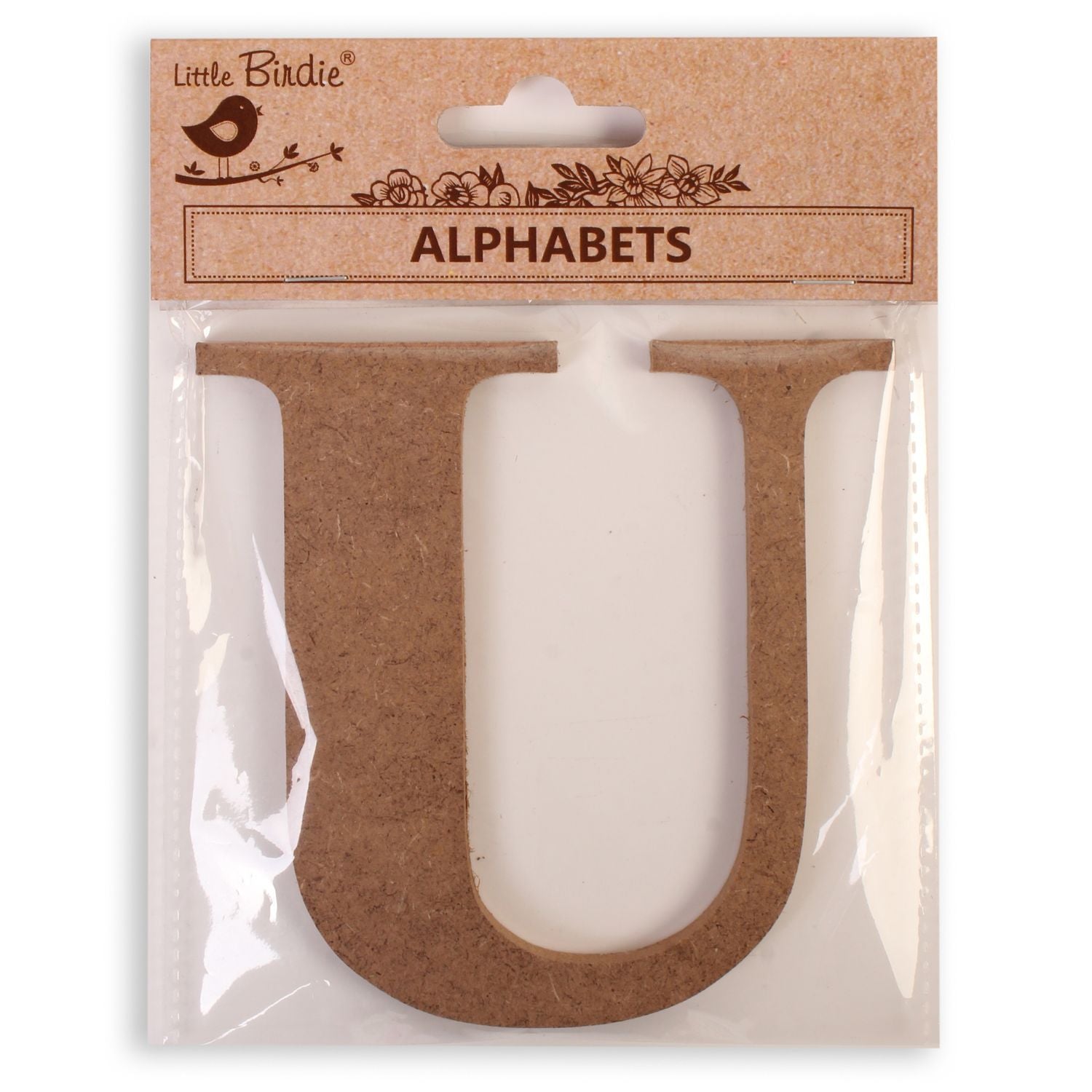 U  Little Birdie MDF Alphabets Upper Case | 4" | 1Pkg
