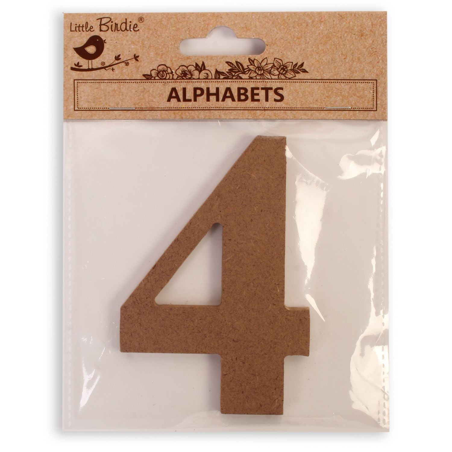 4 Little Birdie MDF Number | 4" | 1Pkg