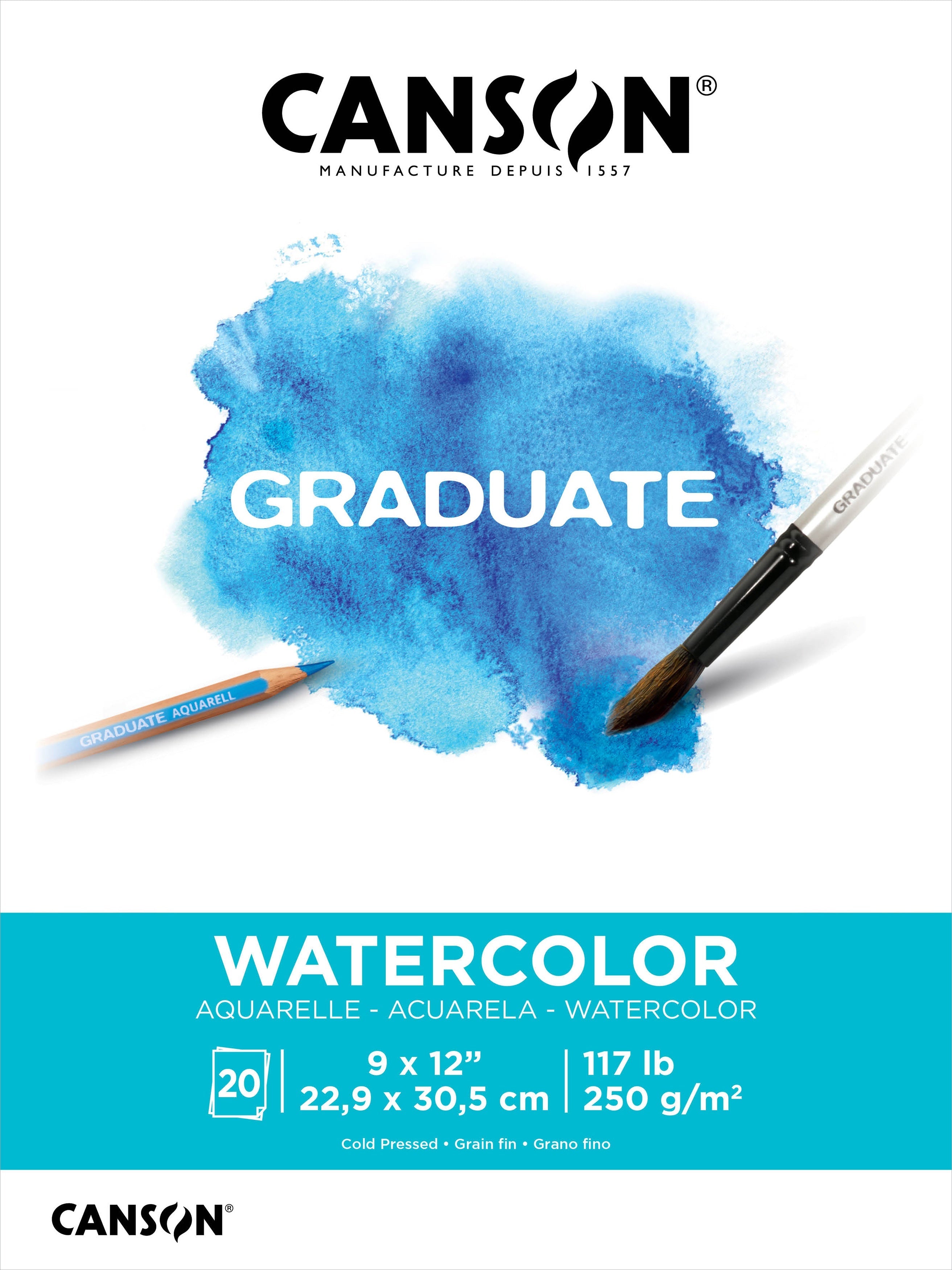 Canson Graduate Series Watercolor Pad |  9"X12" | 20 Sheets