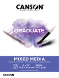 Canson Graduate Series Mixed Media Pad | 9"X12" | 20 Sheet