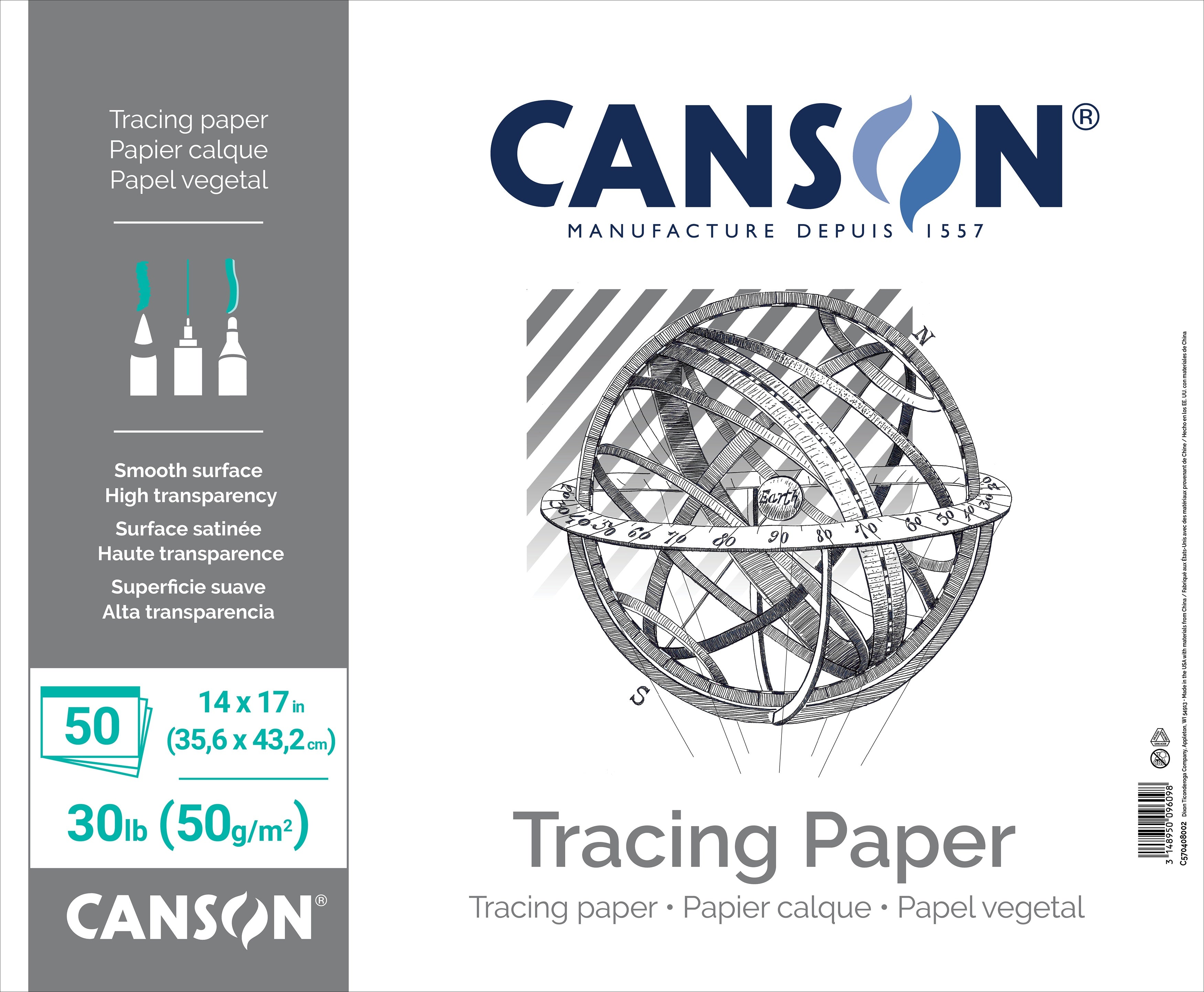 Canson Artist Series Tracing Paper Pad | 14"x17" | 50 Sheets