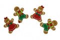 Christmas  Felt  Stickers Gingerbread  4 PCS