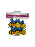 FELT BEE 10X7CM 4PC