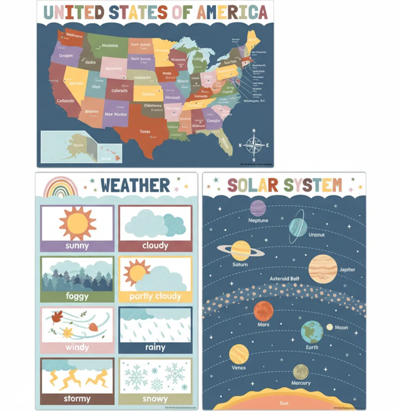 Earth Tones Early Learning Small Poster Pack