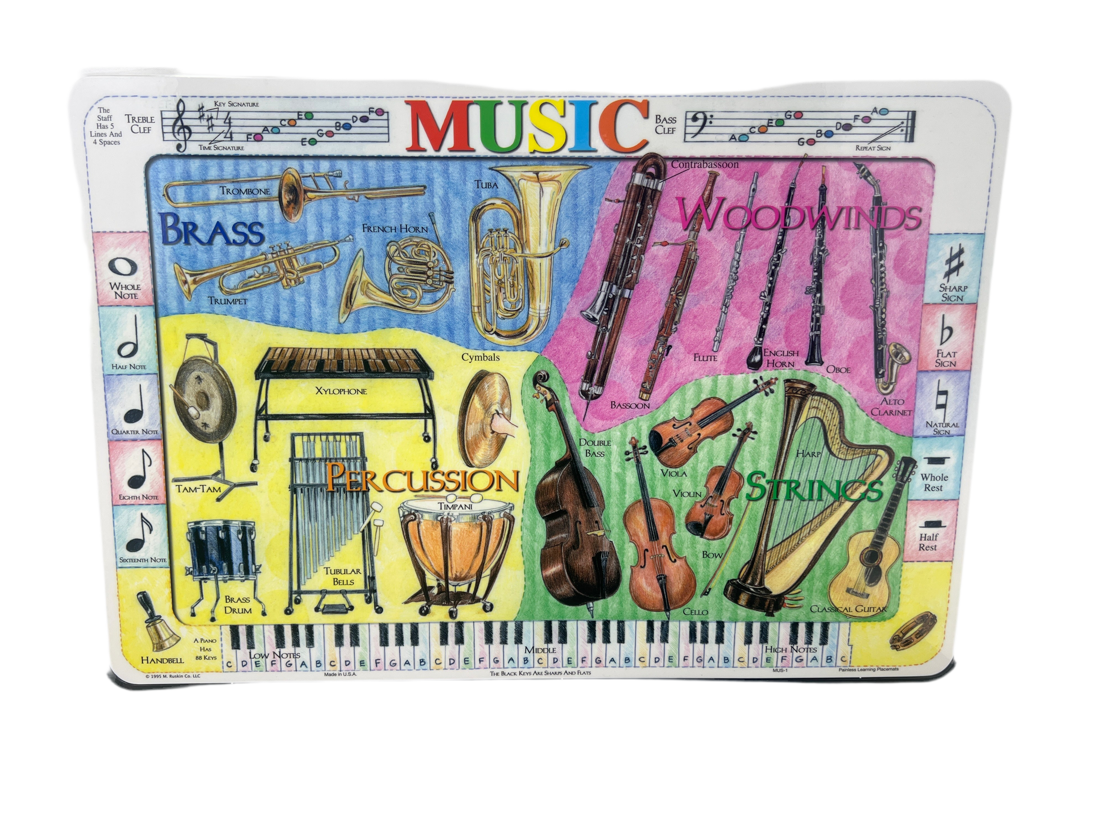 MUSIC PLACEMAT 17.5''X12''