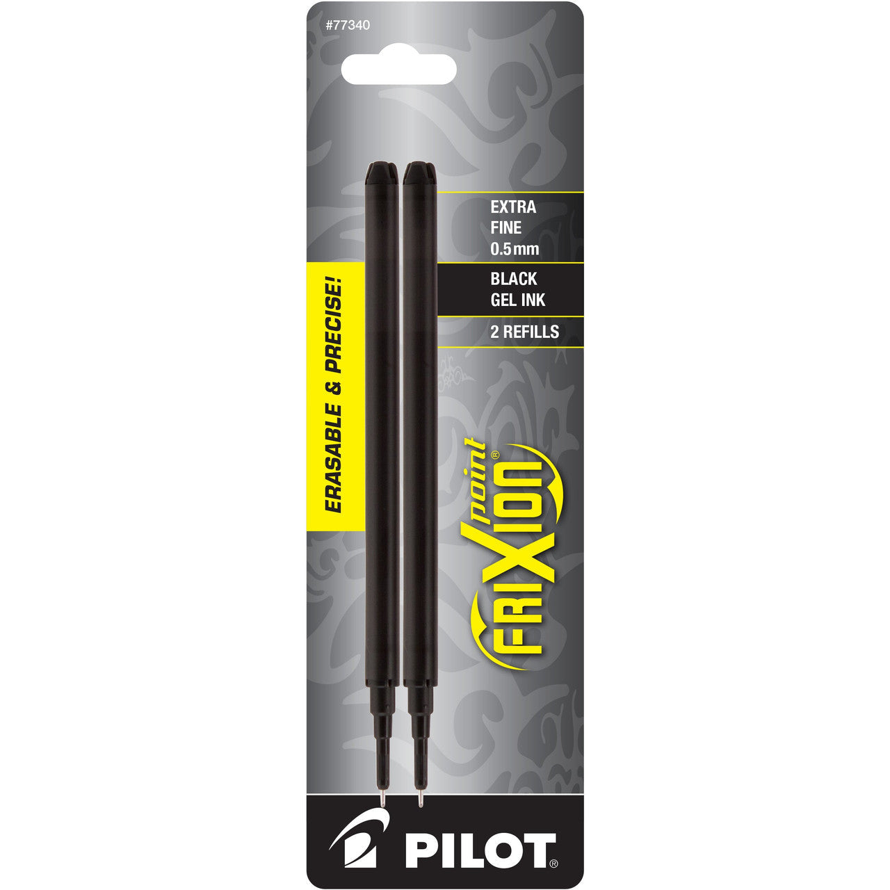 FriXion Refills for Erasable Pens Gel Ink Extra Fine 0.5 mm Point Black Ink Pkg. 2