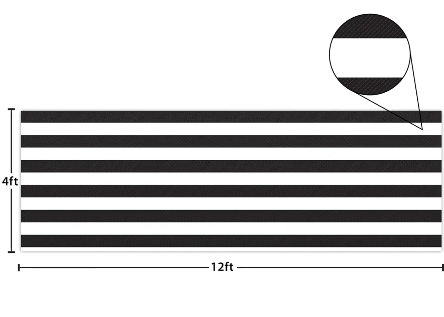 BLACK & WHITE STRIPES BETTER PAPER ROLL 4X12FT