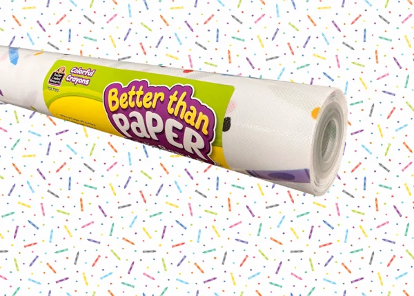 COLORFUL CRAYONS BETTER THAN PAPER BULLETIN BOARD ROLL
