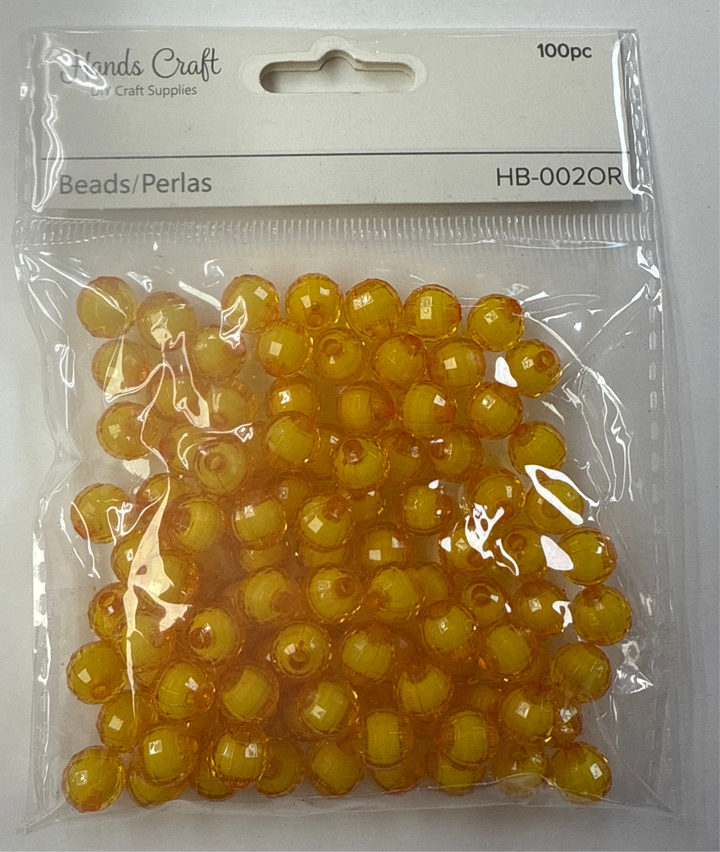 DISCO BEADS WHITE ORANGE 8MM 100 PC