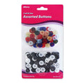 BUTTONS, WHT, BLK & ASST. COLORS, 175 CT