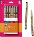 Assorted Color Ink Pigma Micron set 6Pk