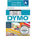 LABEL D1 BLACK/WHITE 1/4"