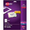 Self-Laminating ID Cards 2-1/4" x 3-1/2" White Pkg. 30
