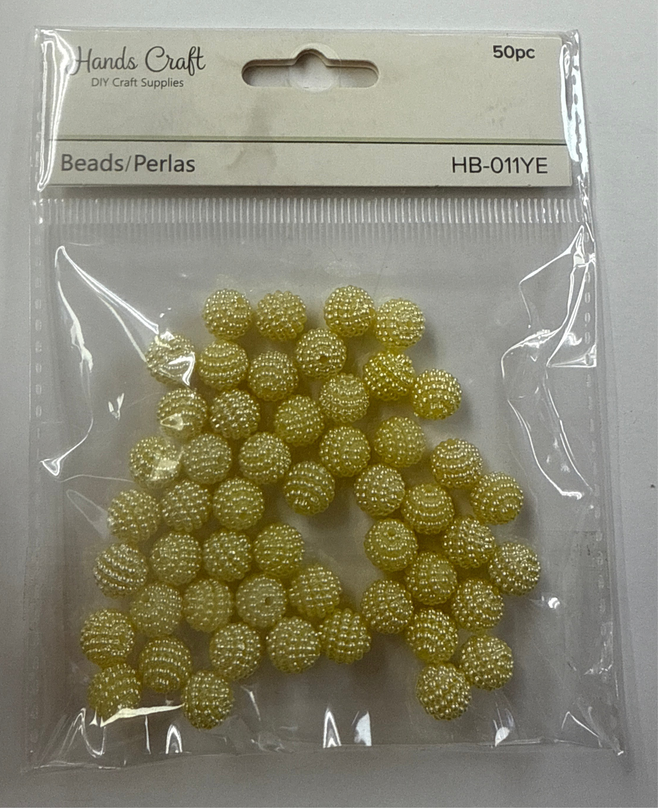 SMALL POPPY BEADS YELLOW 13MM 50 PC