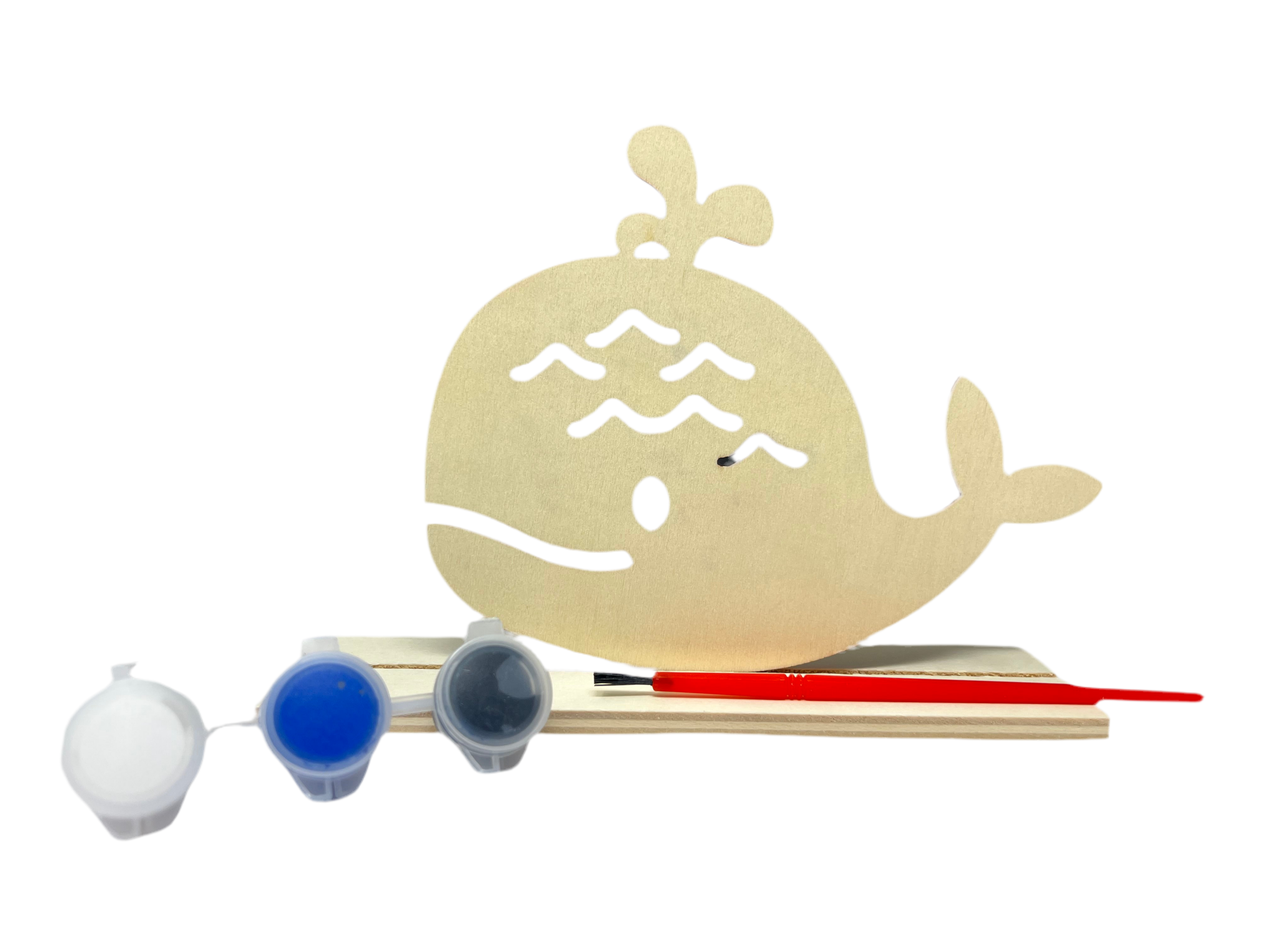 WOODEN PAINTING SET: WOODEN WHALE SHAPE