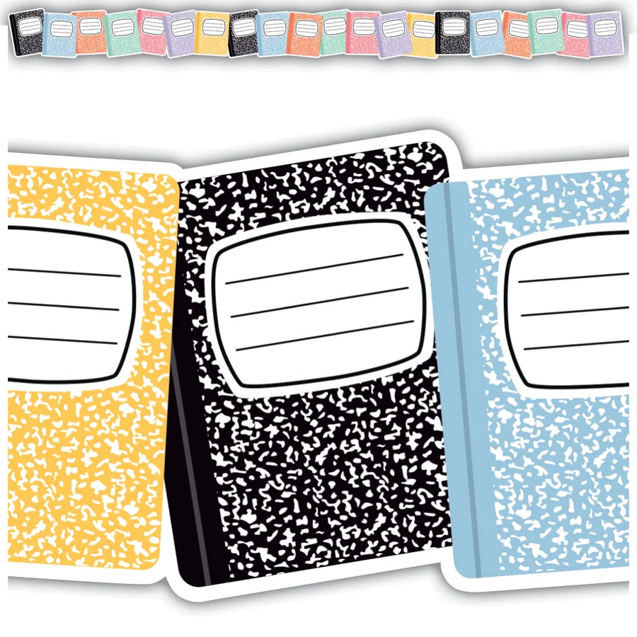 Cool for School Composition Books Die-Cut Border Trim 12 PCS