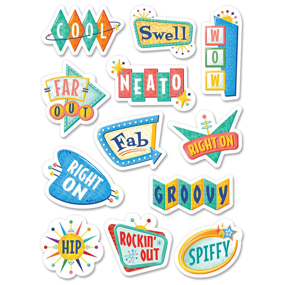 MID-CENTURY MOD STICKERS 60 STICKERS