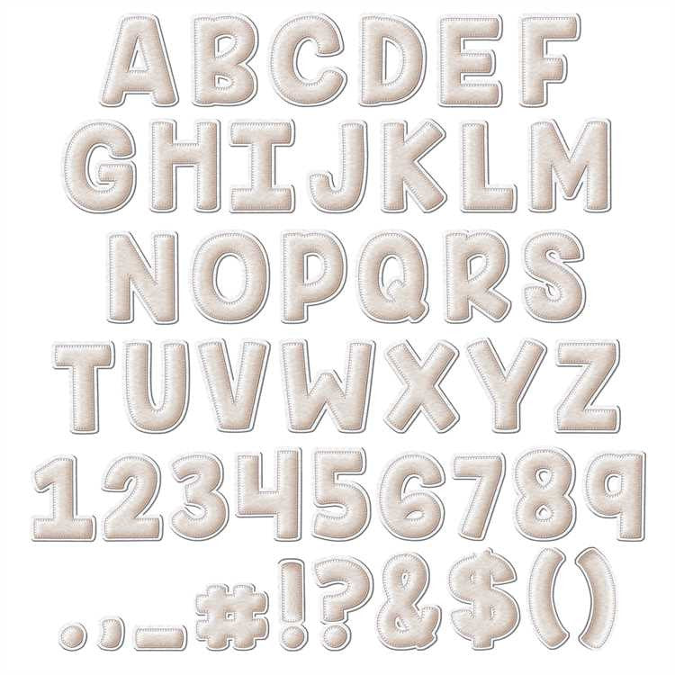 A CLOSE-KNIT CLASS CREAM FELT DECO LETTERS