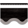 MODERN FARMHOUSE BLACK WITH GRAY SCALLOPED BORDER