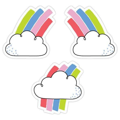 Rainbow Skies 3 Inch Designer Mini Cut-Outs