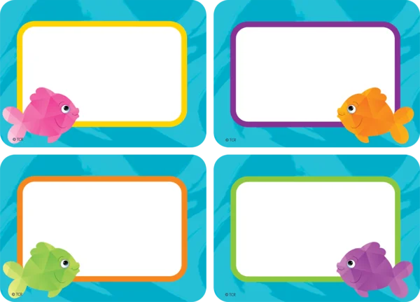 COLORFUL FISH NAME TAGS/LABELS