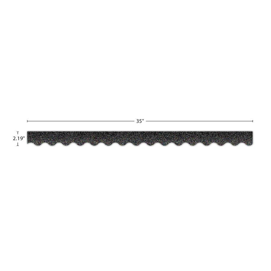 Black Sparkle Scalloped Border Trim