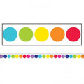 BORDER STRAIGHT RAINBOW BIG DOTS