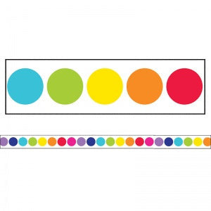BORDER STRAIGHT RAINBOW BIG DOTS