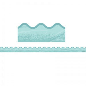 BORDER SCALLOPED BLUE WOODGRAIN