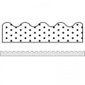 BORDER SCALLOPED WHITE WITH BLACK DOTS