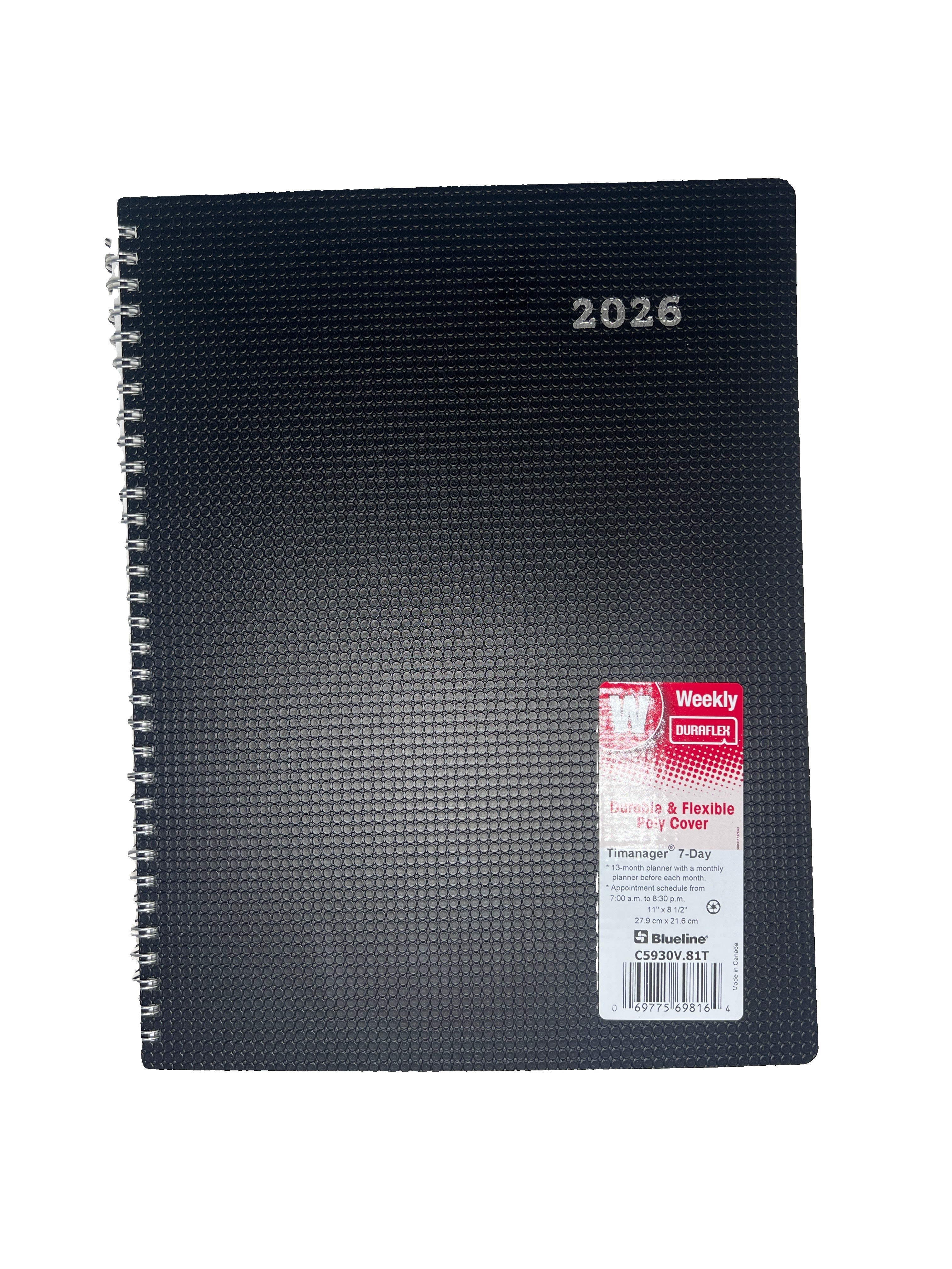 Weekly Time Manager Duraflex Black
