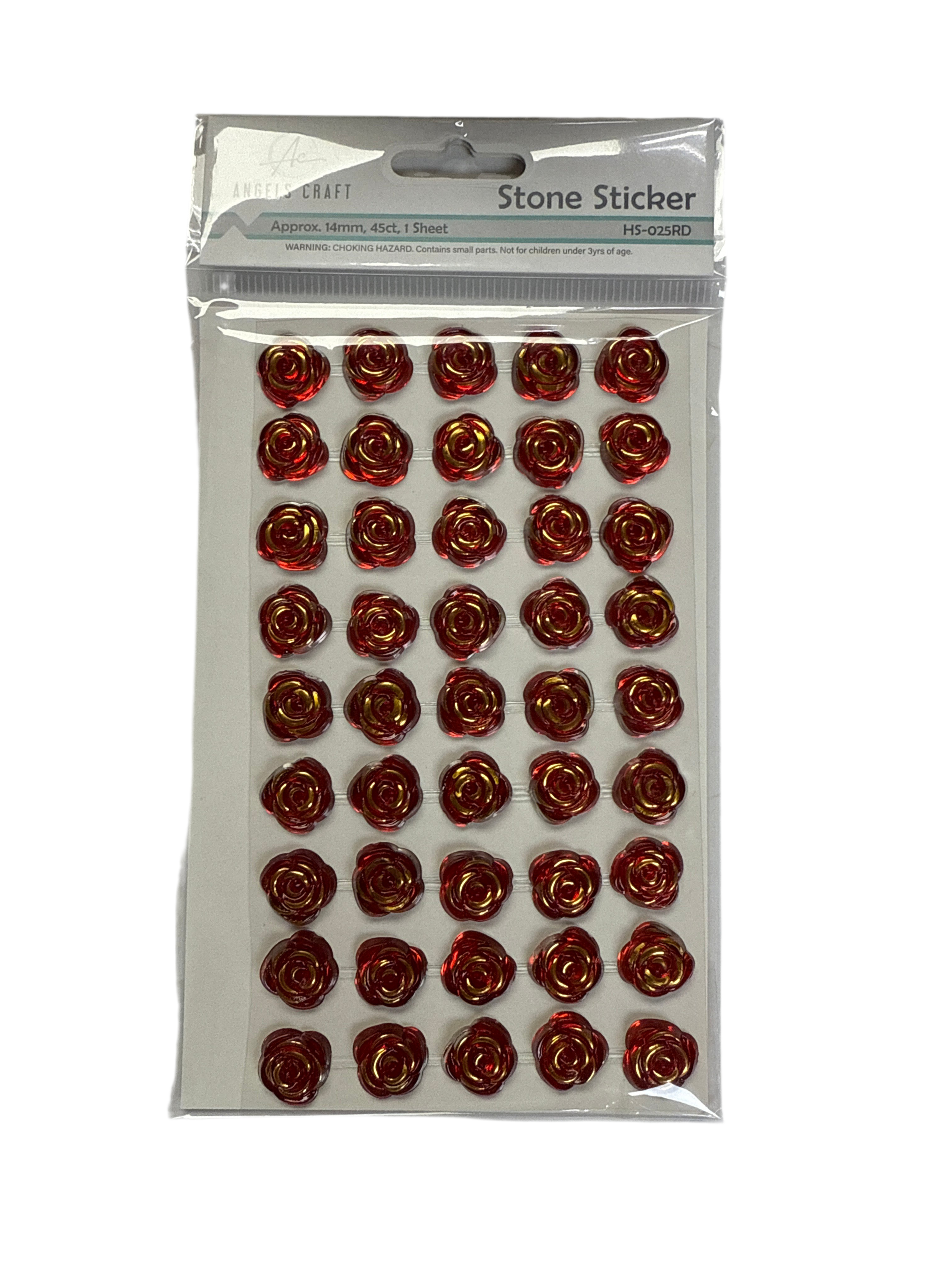 RED STONE STICKER W /GOLD FILLING 45CT