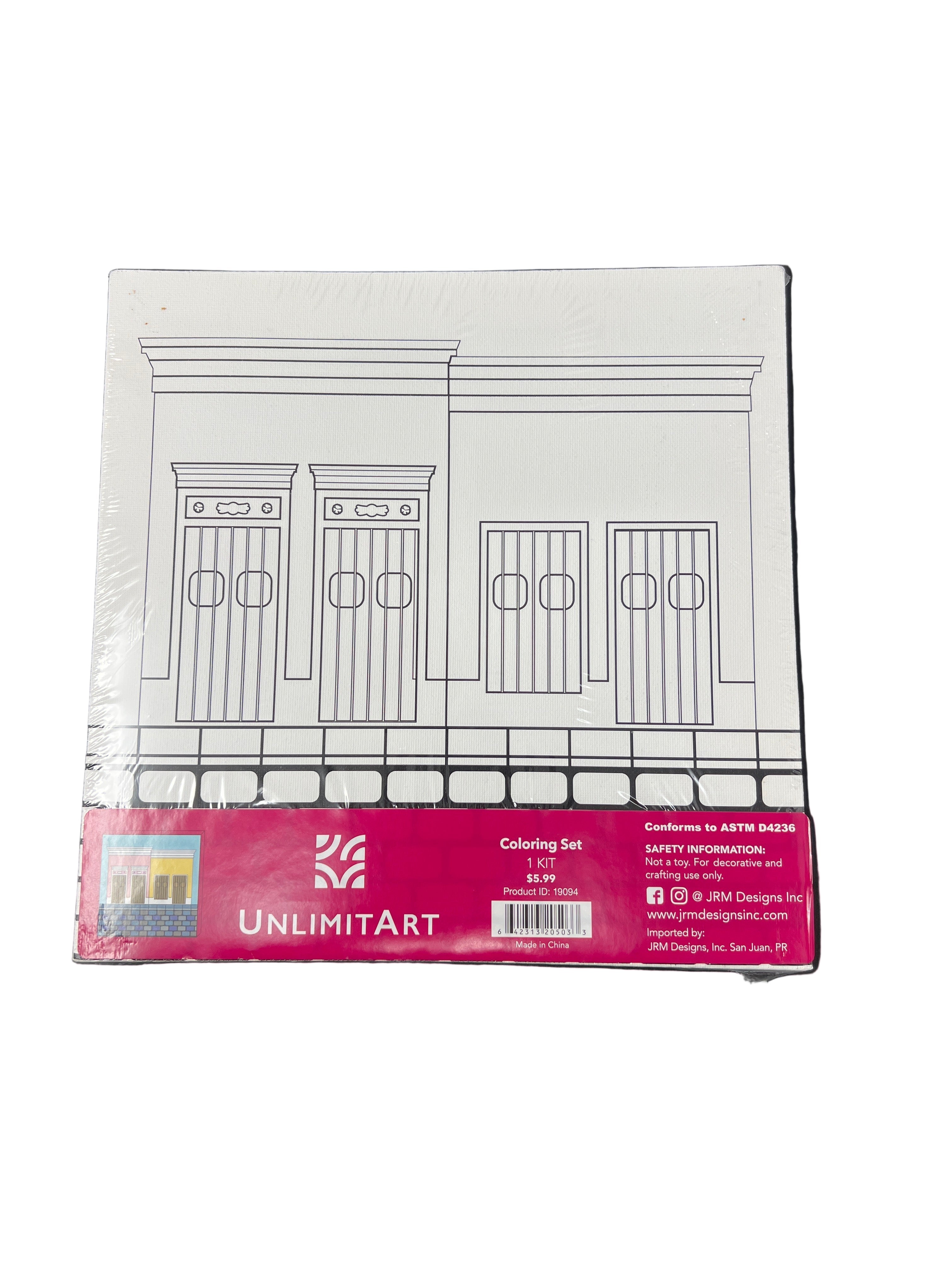 10x10in Canvas 12 acrylic paints 1 Brush (Old San Juan Houses)