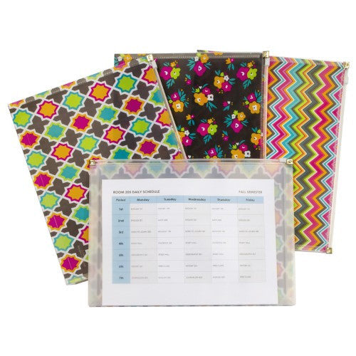 BOLD BASICS ZIPPERED EVELOPE 3PK