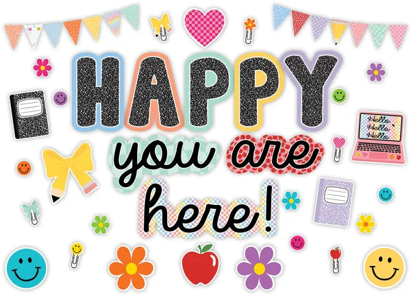 COOL FOR SCHOOL HAPPY YOU ARE HERE BULLETIN BOARD SET 48 PCS
