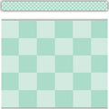 COOL FOR SCHOOL GREEN CHECKERS STRAIGHT BORDER TRI