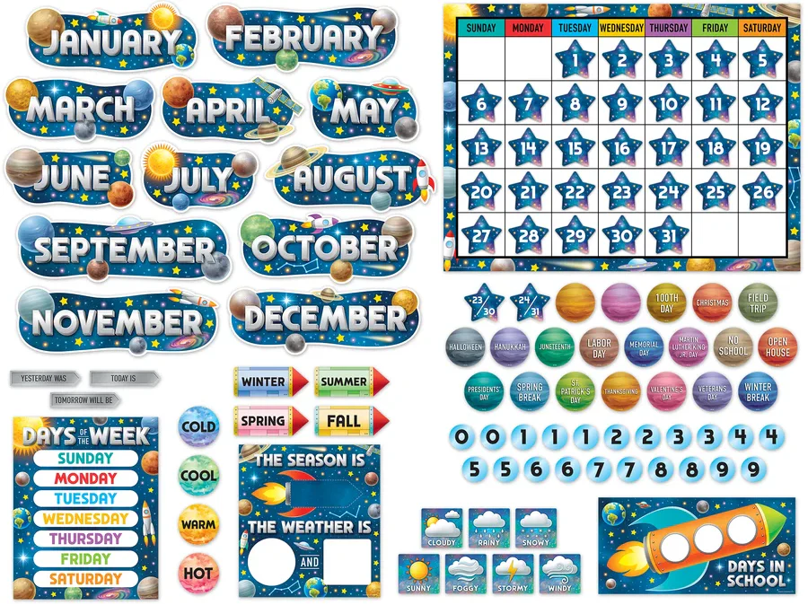 Outer Space Crew Calendar Bulletin Board