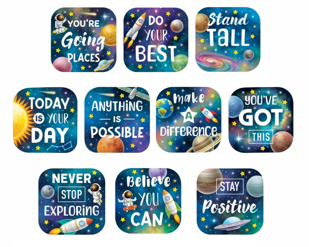 Outer Space Crew Positive Sayings Accents