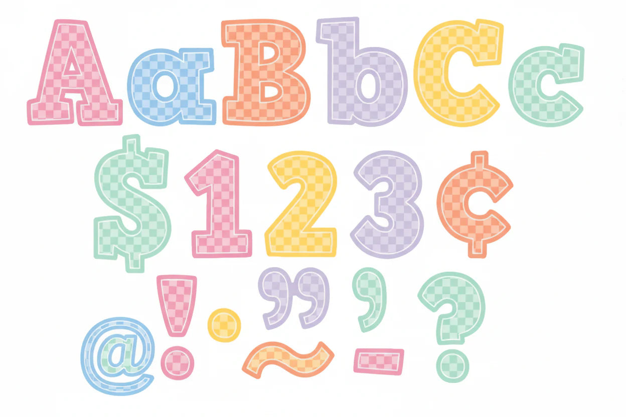 Cool for School Checkers 4" Bold Block Letters Combo Pack