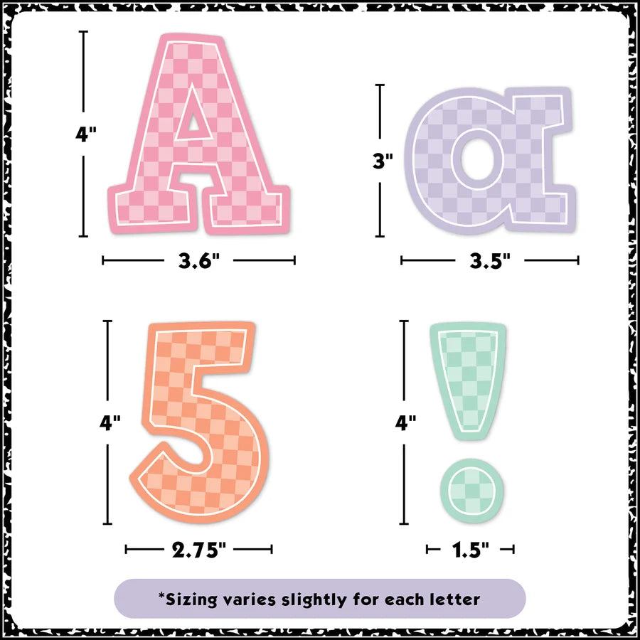 Cool for School Checkers 4" Bold Block Letters Combo Pack