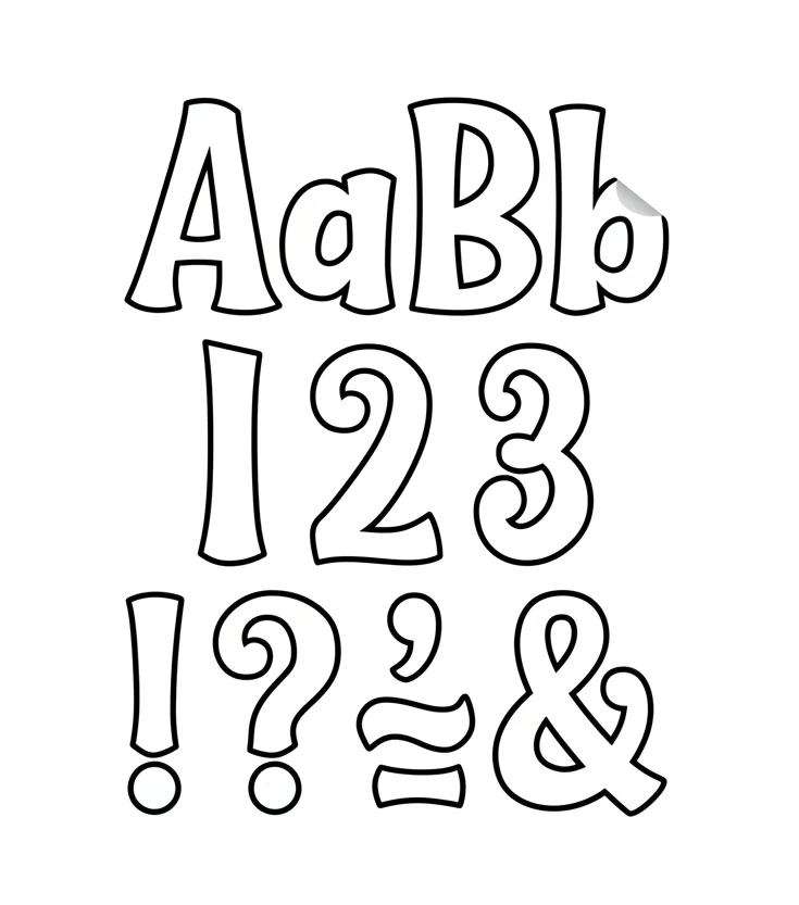 White 4" Wild Whimsy Self-Adhesive Letters Combo Pack