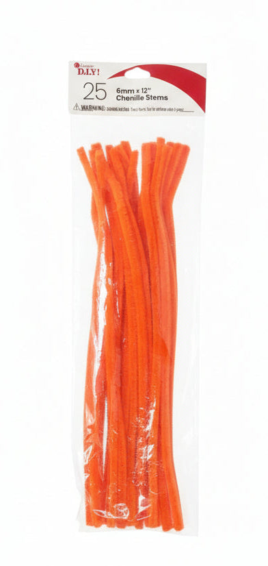 Cousin DIY Chenille Stems | 6mm x12" | 25pcs |ORANGE