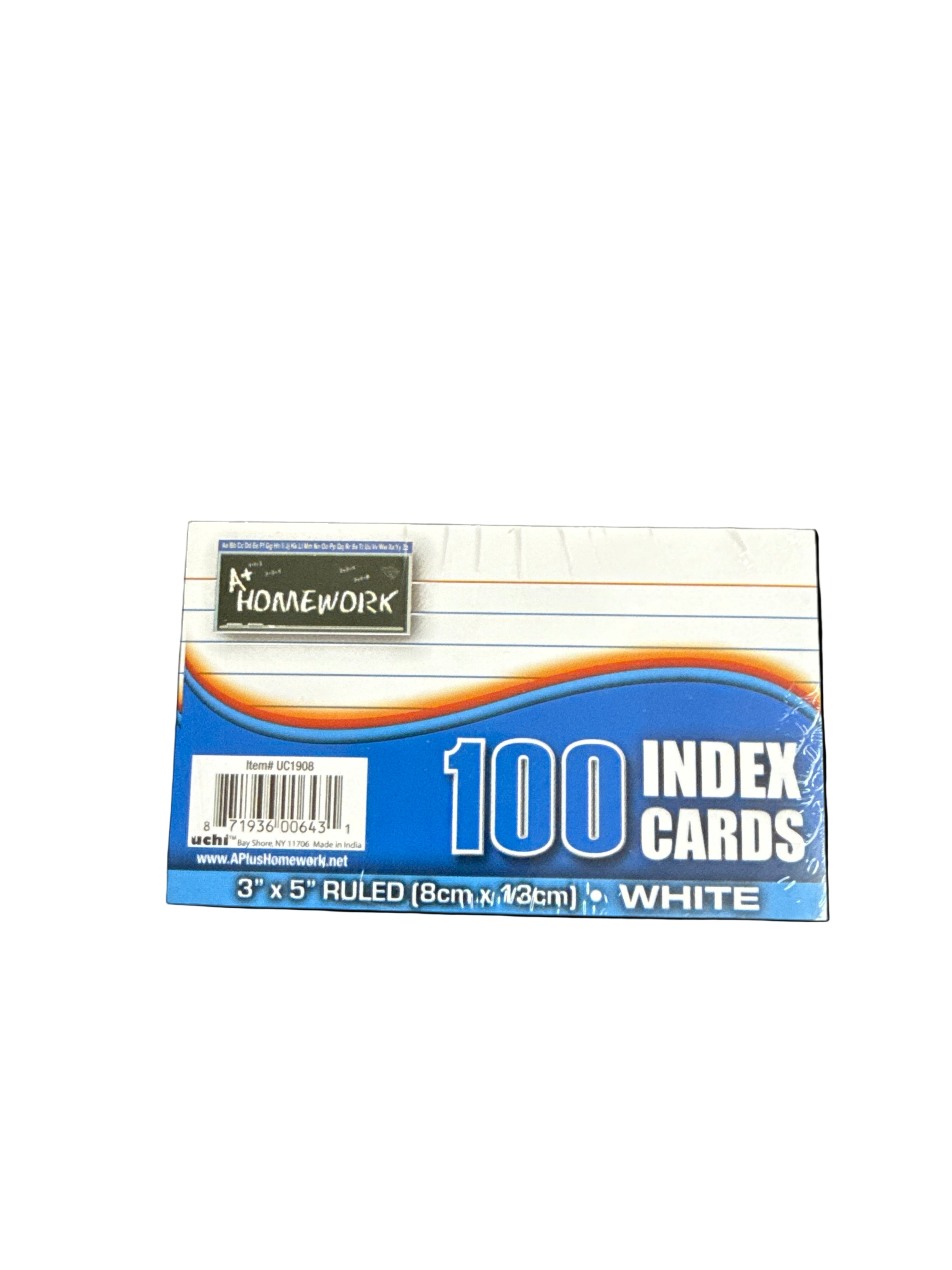 Index Card 3” x 5” Rayada Blanca Pq.100